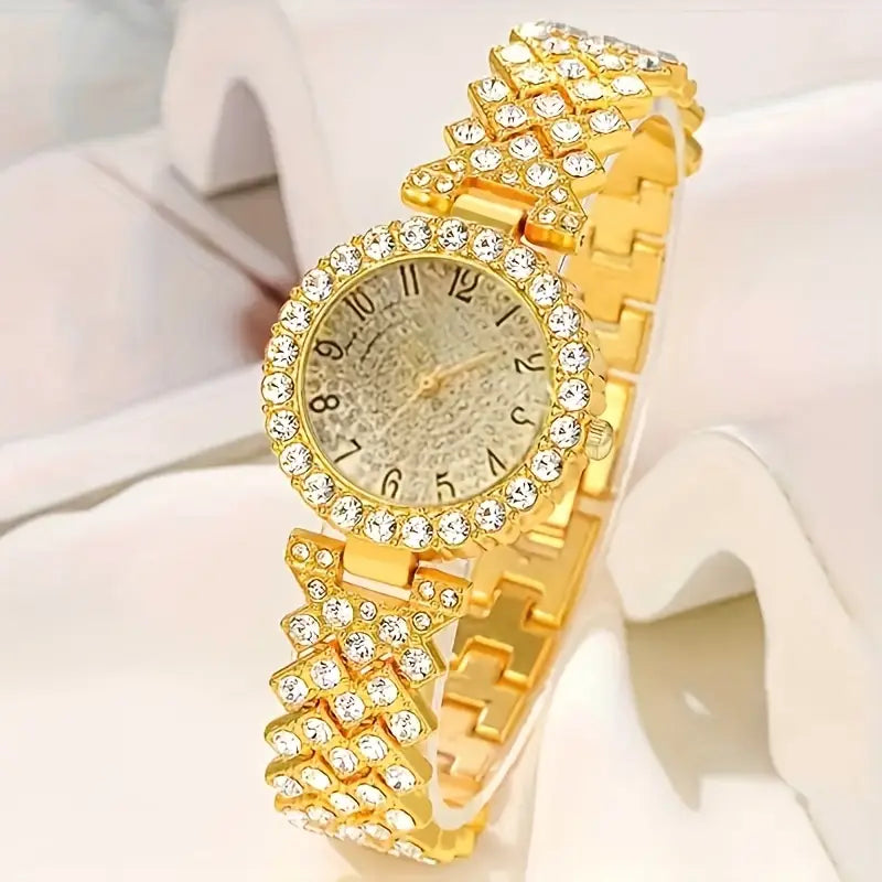 6pcs Elegant Fashion Quartz Wrist Watch Jewelry Set