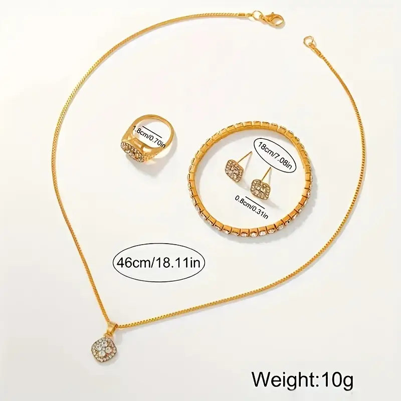 6pcs Elegant Fashion Quartz Wrist Watch Jewelry Set